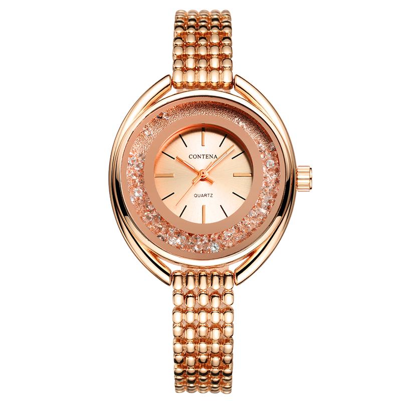 Top Crystal Watches Women Stainless Steel Ladies Quartz Watches Elegant Women Bracelet Clock Reloj