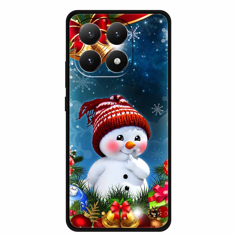 Christmas Cover For Xiaomi 15T 5G Case Black Silicone Cases TPU Santa Claus Christmas Tree Cover Cartoon Deer For Mi 15T 5G 15 T