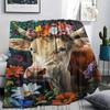1Pc Cartoon Print Flannel Blanket, High Quality Comfortable for All Seasons, Home Decor, Warmth and Comfort, Perfect for Christmas Birthday Gift