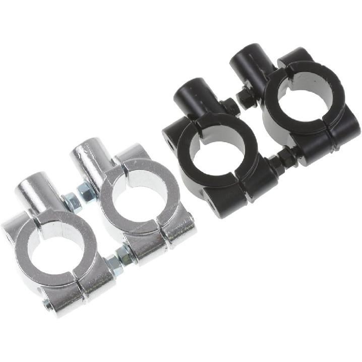 Motorcycle Group 1" 25mm Motorcycle HandleBar 10mm Mirror Thread Mount Holder Clamp Adaptor Chrome