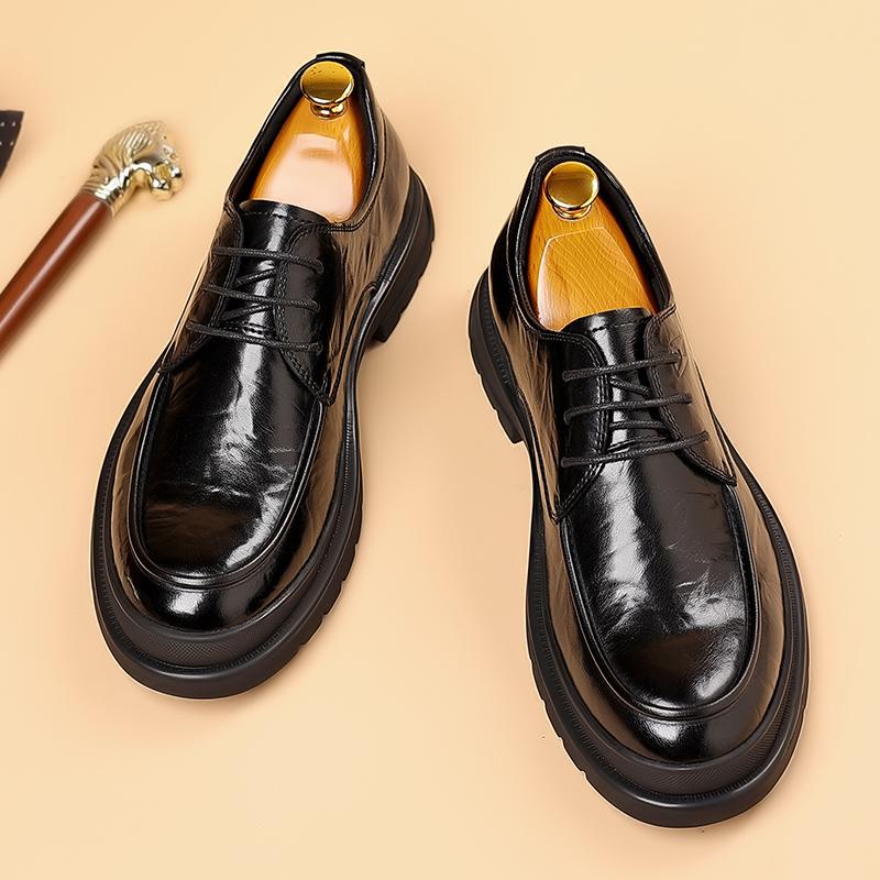 Fashion High End Brand Men's Genuine Leather Shoes British Style Brown Lace Up Brogue Shoes Interview for Commuting Men's Business Shoes