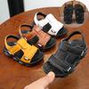 Children'S Genuine Leather Sandals Baby And Toddler Boys Soft Beach Shoes Colors Hollow Breathable Children'S Black Sports Shoes