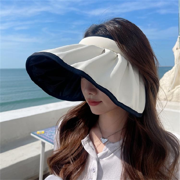Summer Sun Visors Hat Women Visors Hat Women SunHat With Ponytail Hole Foldable