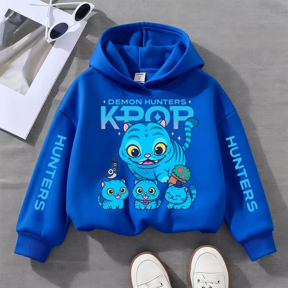 Ropa Infantil Kpop Caza de Brujas, Incluyendo Sudaderas con Capucha y Sudaderas de Moda para Niñas y Niños de 3 a 12 Años para Primavera y Otoño