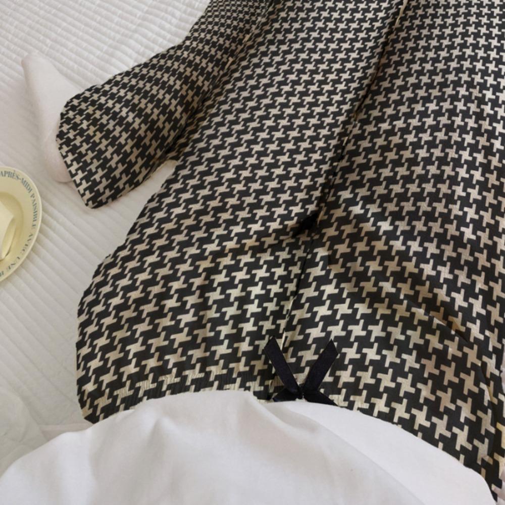 Wide Leg Casual Pants Women Stripe Plaid Baggy Home Pajama Fashion Girls’ Sleepwear Spring Autumn