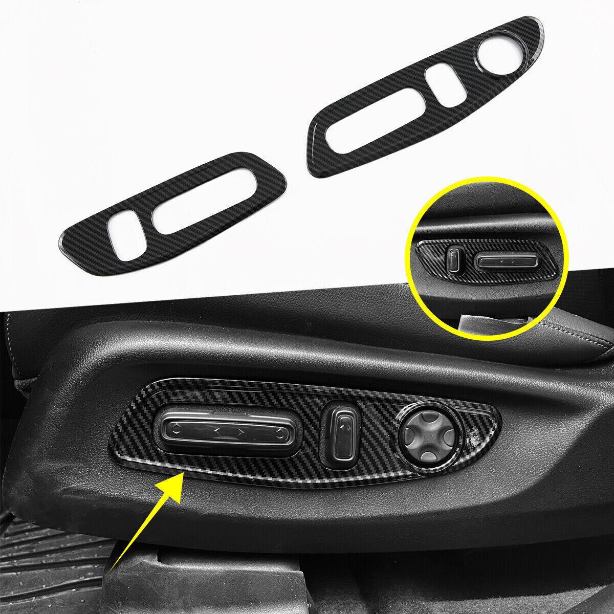 For Honda CRV CR-V + Carbon Fiber Electric Seat Adjustment Panel Trim Cover