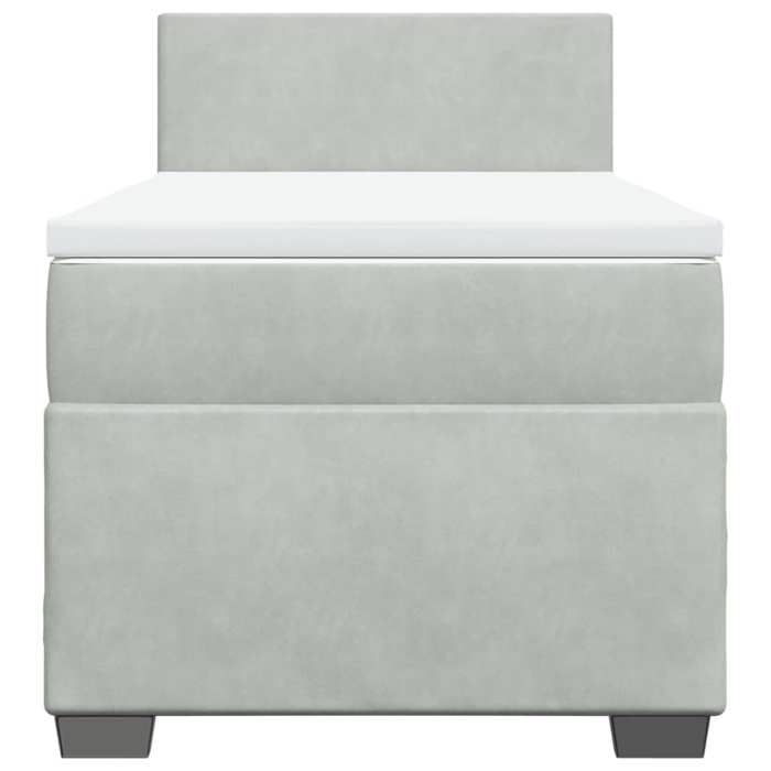 Maison Exclusive - Sommier à lattes de lit et matelas Gris clair 90x200 cm Velours