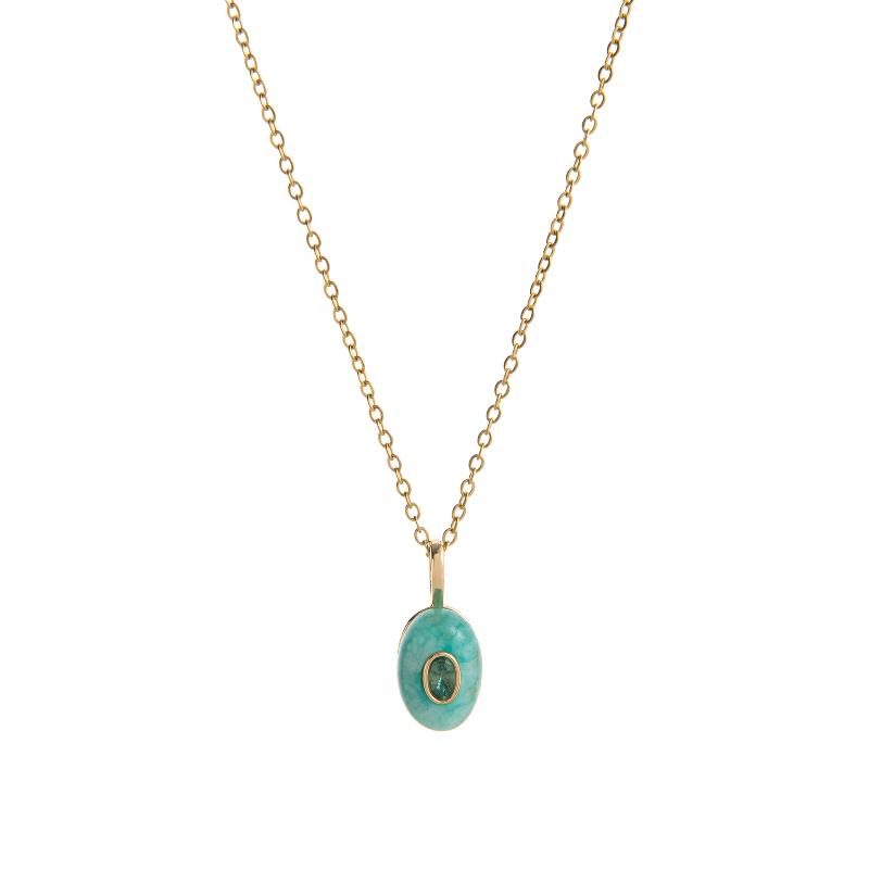 Trendy Titanium Steel Waterdrop Birthstone Charms Pendant Necklace Gemstone Diy Jewelry Gift