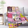 Softball Passion Quotes And Inspiration For Players Lightweight Customizable Blanket Customize Your Name Soft Cozy Versatile For Sofa Couch Office Bed