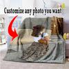 Customize Photos Personalized Picture Blanket Multi-purpose Personalized Blanket Ultra-Soft for Office Chair Bedding Picnics Nap
