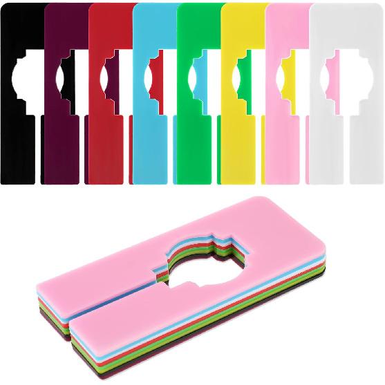Closet Rack Dividers, 8 Colors Closet Dividers for Hanging, Clothing Plastic Rack Size Dividers Rectangular Reble Closet Separators Closet Labels