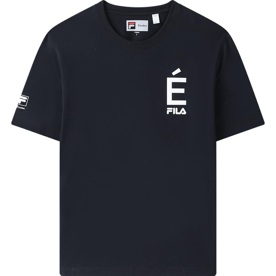 Fila X Études Logo Minimalist Fashion Sports Casual Knitted Breathable Round Neck Short Sleeve T-Shirt Men T-Shirt Legendary-Blue F11M326111F-NV