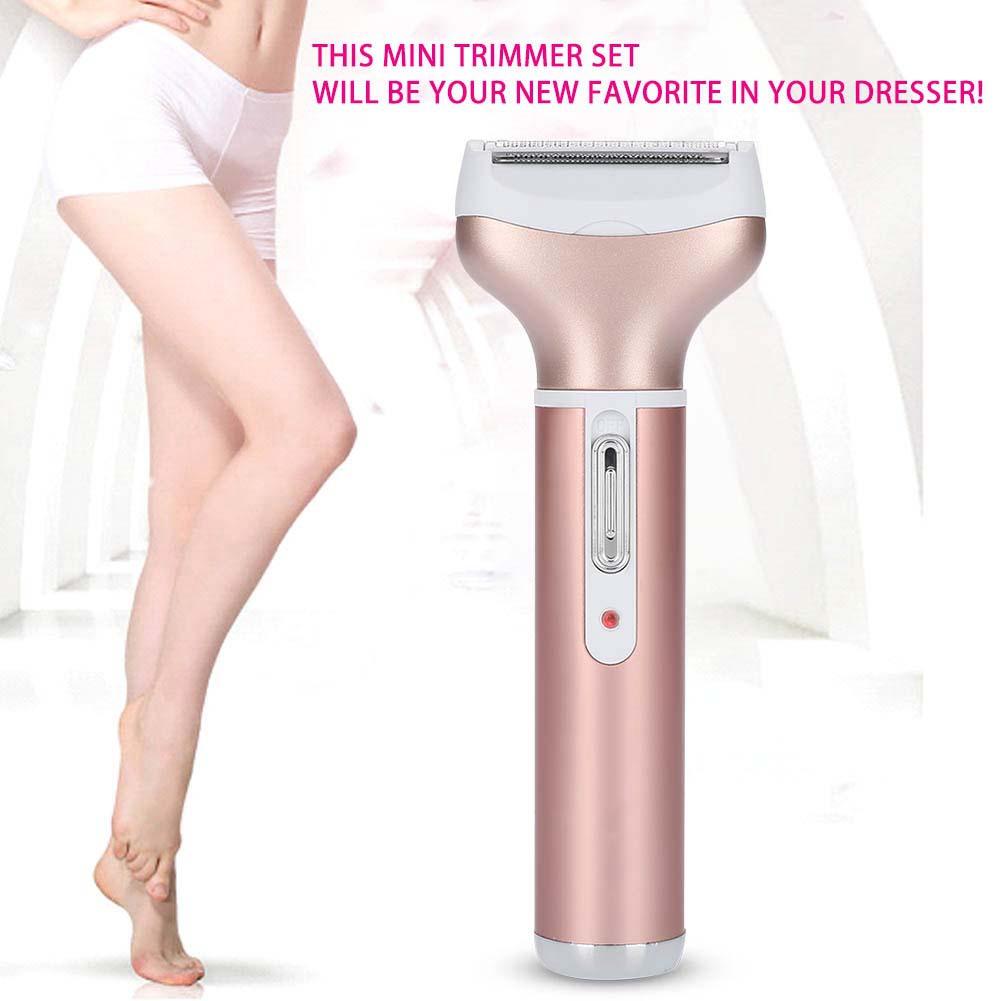 4 IN 1 Portable Lady Grooming Kit Women Mini Electric Shaving Cutter Set Rose Gold