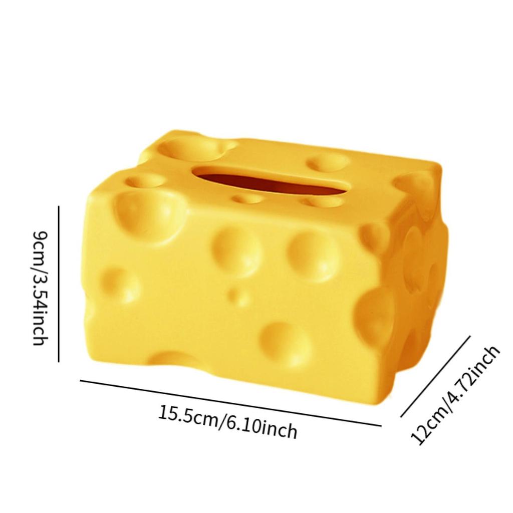 Tissue Box Cheese Shaped Tissue Paper Holder Art Tissue Holder Tissue Dispenser for Bedroom Bathroom Washroom Restroom Kitchen
