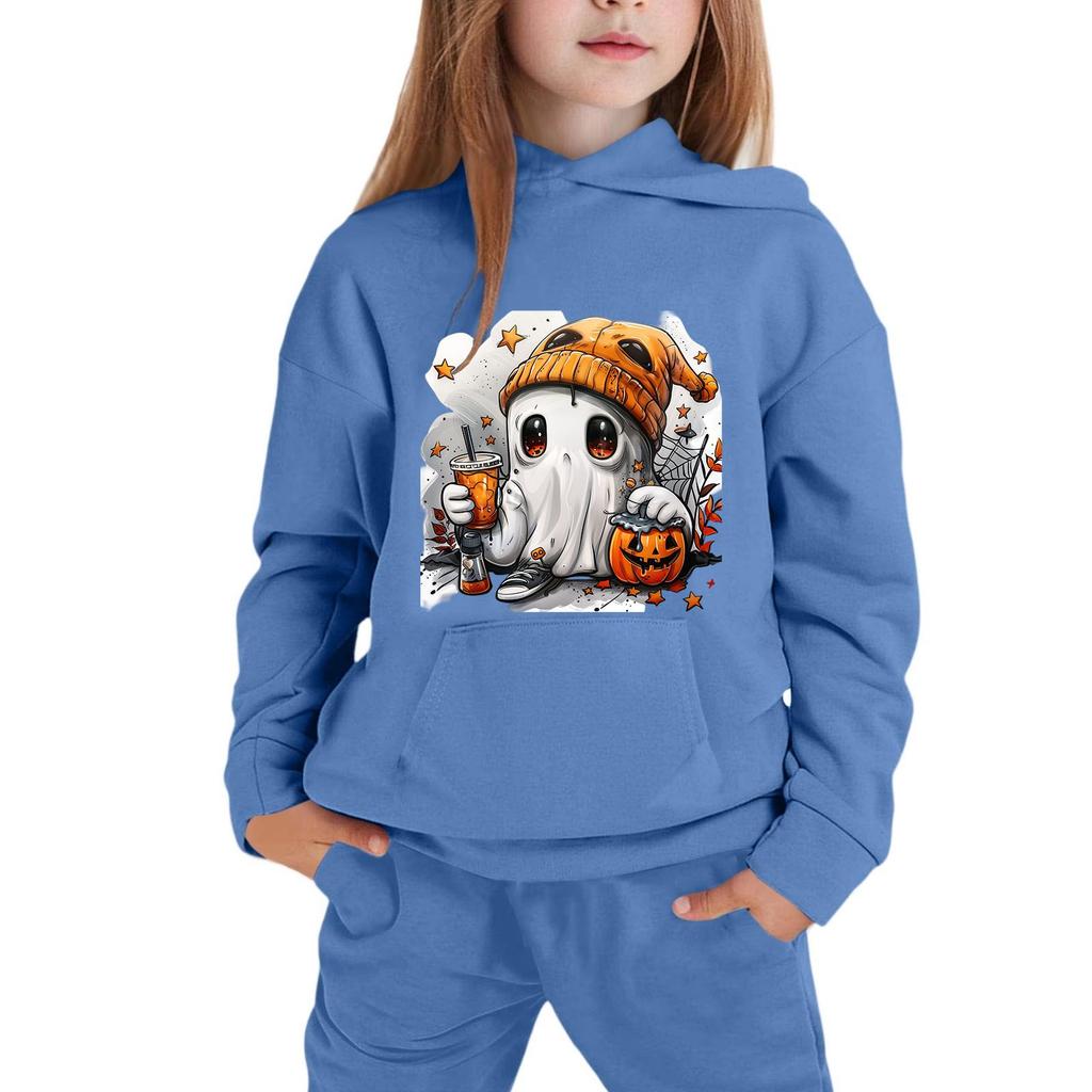 Kids' Hooded Sweatshirt with Halloween Print for Festive Wear