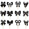 Birthday Bow Creative Sparkling Paper Flag Cake Decoration Plugin Party Props