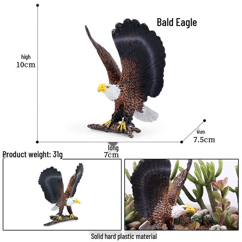 Children's Animal Simulation Toy Set: Eagle, Falcon, Secretary Bird, Owl Figurines