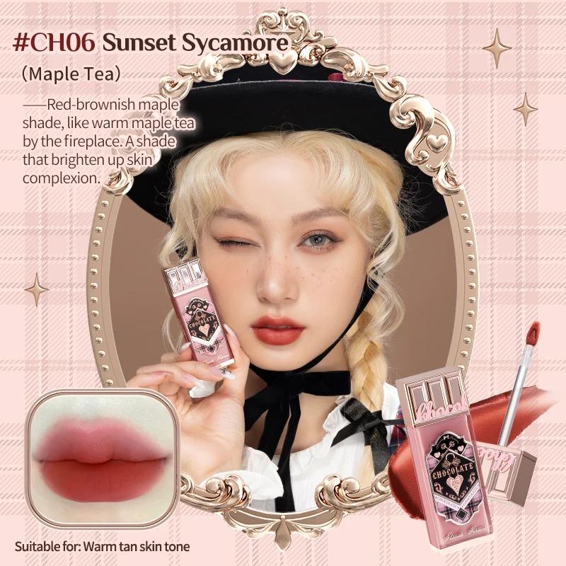Flower Knows Crème Lèvres Nuage de Chocolat Mat Léger Longue Tenue Rouge à Lèvres Liquide Maquillage Boue à Lèvres 4.5ml Imperméable