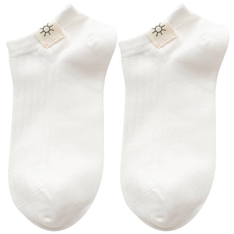 Women's Spring-Summer Low-Cut Japanese Style Short Ankle Socks - Cute, Trendy, Pure Cotton White Boat Socks