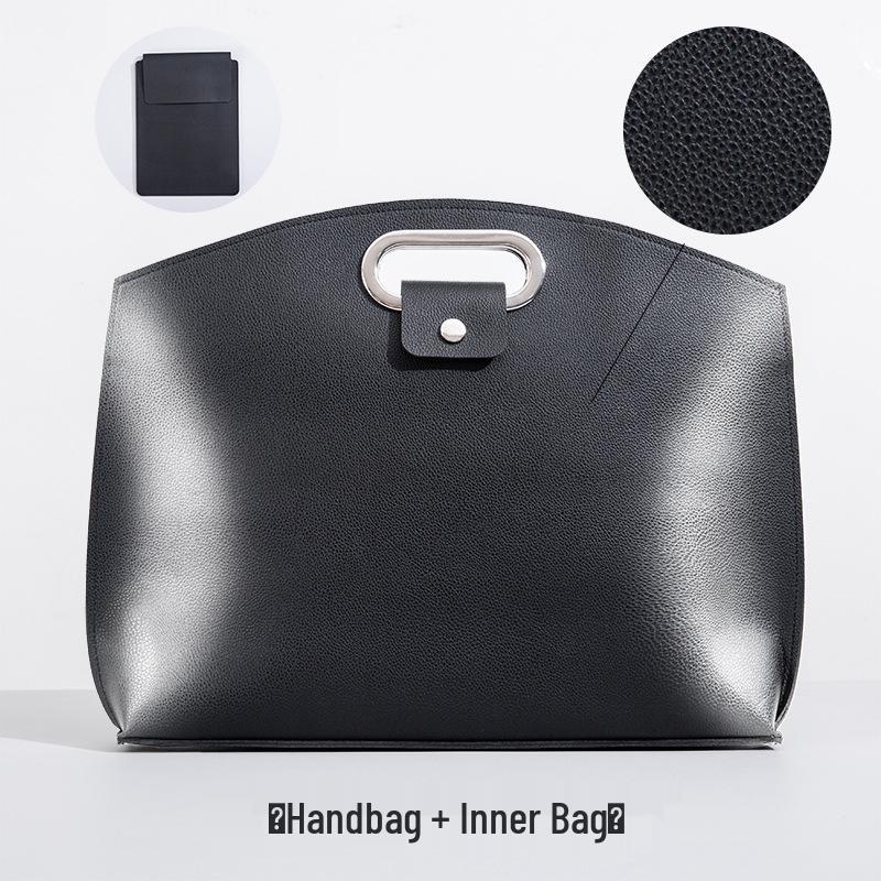 Premium Leather Handbag for 16" Tablet/Laptop, Business, Large Capacity, Document/File Storage