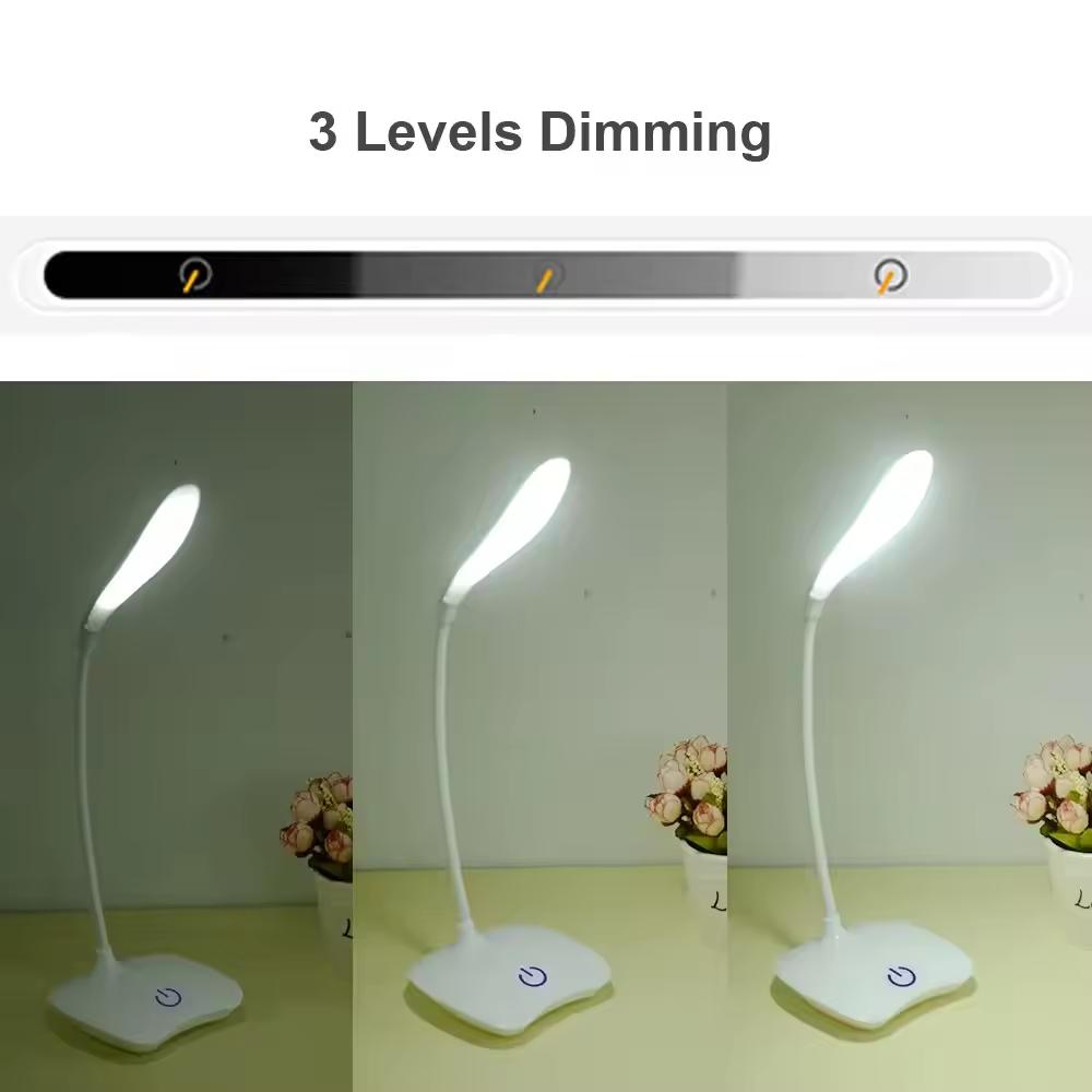 LED desktop table lamp USB rechargeable lighting eye care room night light bedroom bedside student reading light
