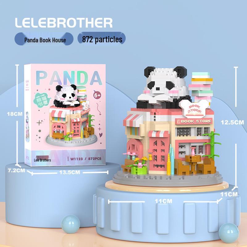 LEGO-kompatibel Panda Kaffebar Mikroklosser: Pedagogisk Byggeklossleke for Barn