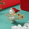 High-End Women's Christmas Snowman Sled Brooch - Creative Sweater Accessory & New Year Gift