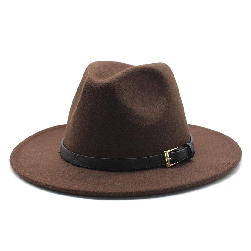 Hat Men'S And Women'S Jazz Hat Quarterly British Retro Belt White Top Hat Woolen Gentleman'S Hat