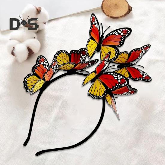 Frauen Stirnband Bunte Schmetterlinge Decor Braut Haar Band Parteien Cosplay Halloween Haar Zubehör