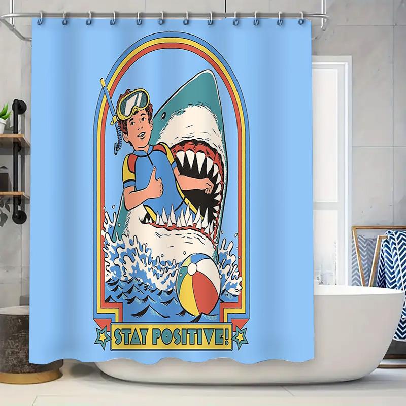 

Ocean Wave Shower Curtain Beach Themed Backdrop Bathroom Decor Surfing Vibes Coastal Decor Sea Life Shower Curtain Waterproof Tr W60H190(CM)-1 Pcs