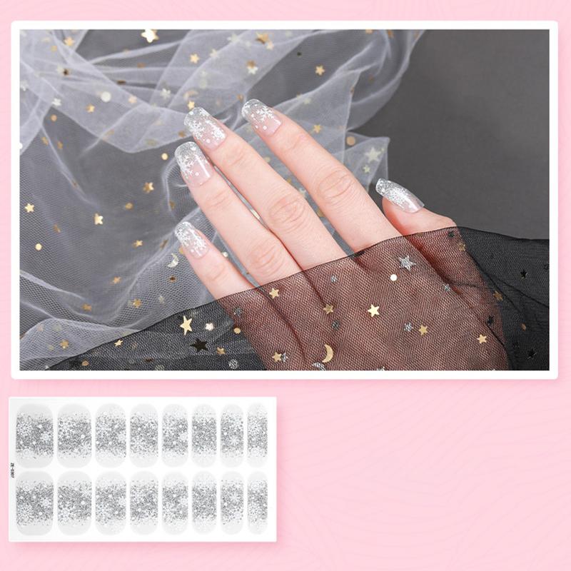 Christmas Series Full Cover Nail Stickers Snowflake Nail Decal Women Self Adhesive Manicure Designer Nail Art Sticker Decoration