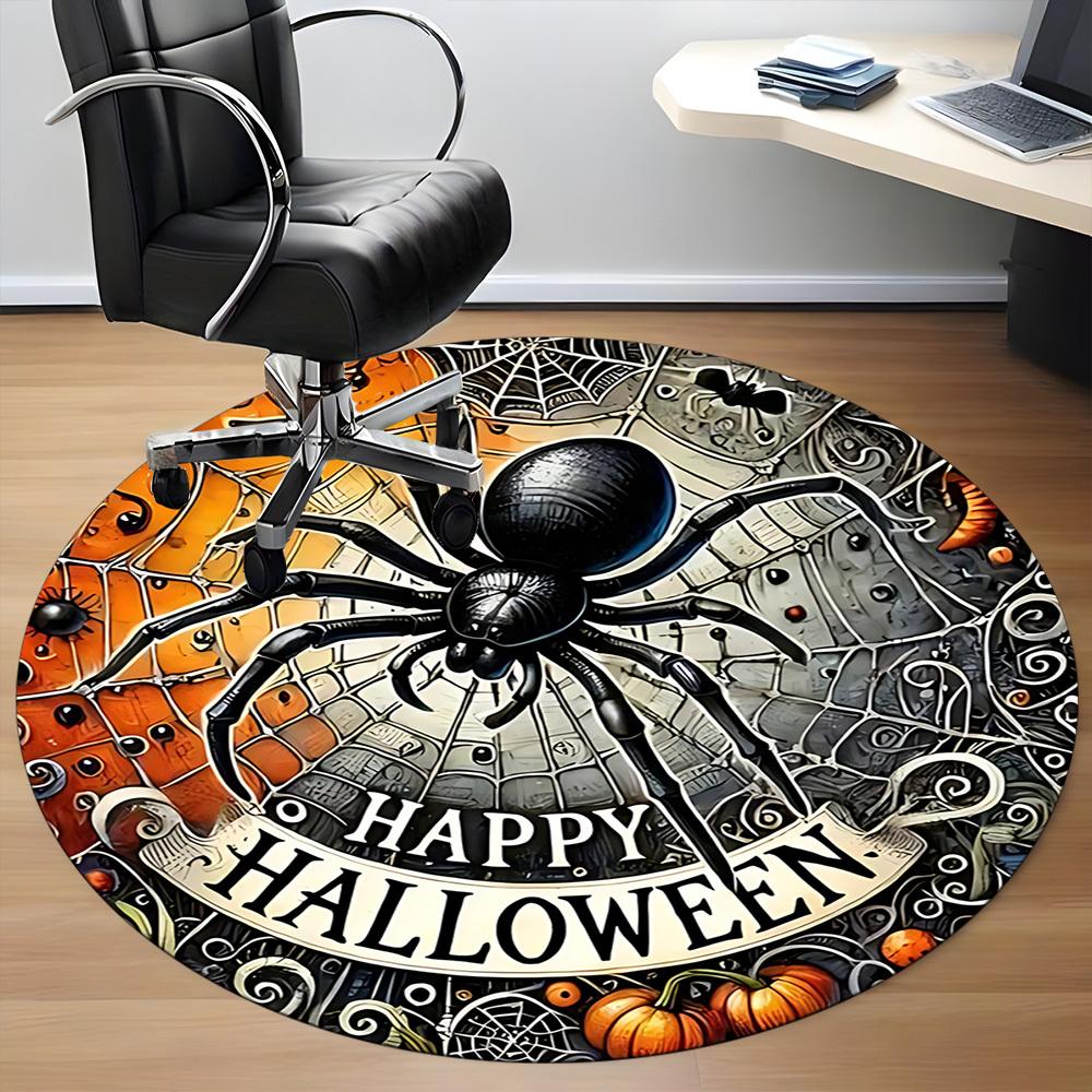 1 Stück Halloween Spinne Büro Runder Teppich, Unter Bürostühlen Schlafzimmer Wohnzimmer Heimdekoration, Raumdeko, In Verschiedenen Größen Erhältlich