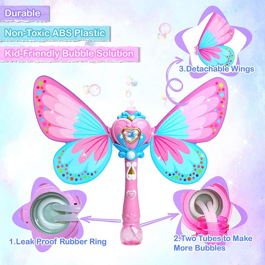 100ML Children's Butterfly Automatic Bubble Machine Birthday Wedding Party Toy