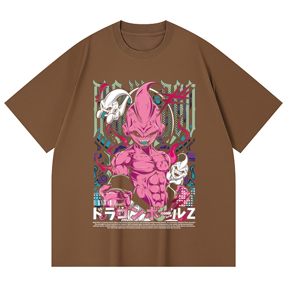 230 Gsm 100% Cotton Dragon Ball V67 Majin Buu Print Unisex Heavy Cotton T Shirt