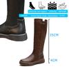 Koznoy 4cm Cow Genuine Leather Microfiber High Top Rubber Knee High Booties Women Chimney Autumn Boots Spring Fashion Shoes