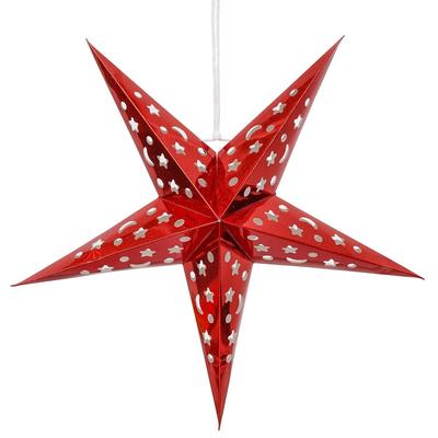 Red Paper Merry Christmas Star Lantern Lights for Decoration| Diwali Christmas Lantern| Aakash Kandil for Diwali| Hanging Lantern