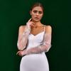 Elegant Colorful Sequins Wedding Dress Decoration Mesh Extended Arm Sleeves Fingerless Long Bridal Gloves Accessories
