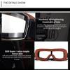 Vintage Pilot Motorcycle Goggles Leather Cruiser Scooter Sunglasses Lens Protective Gears For Retro Open Face Helmet