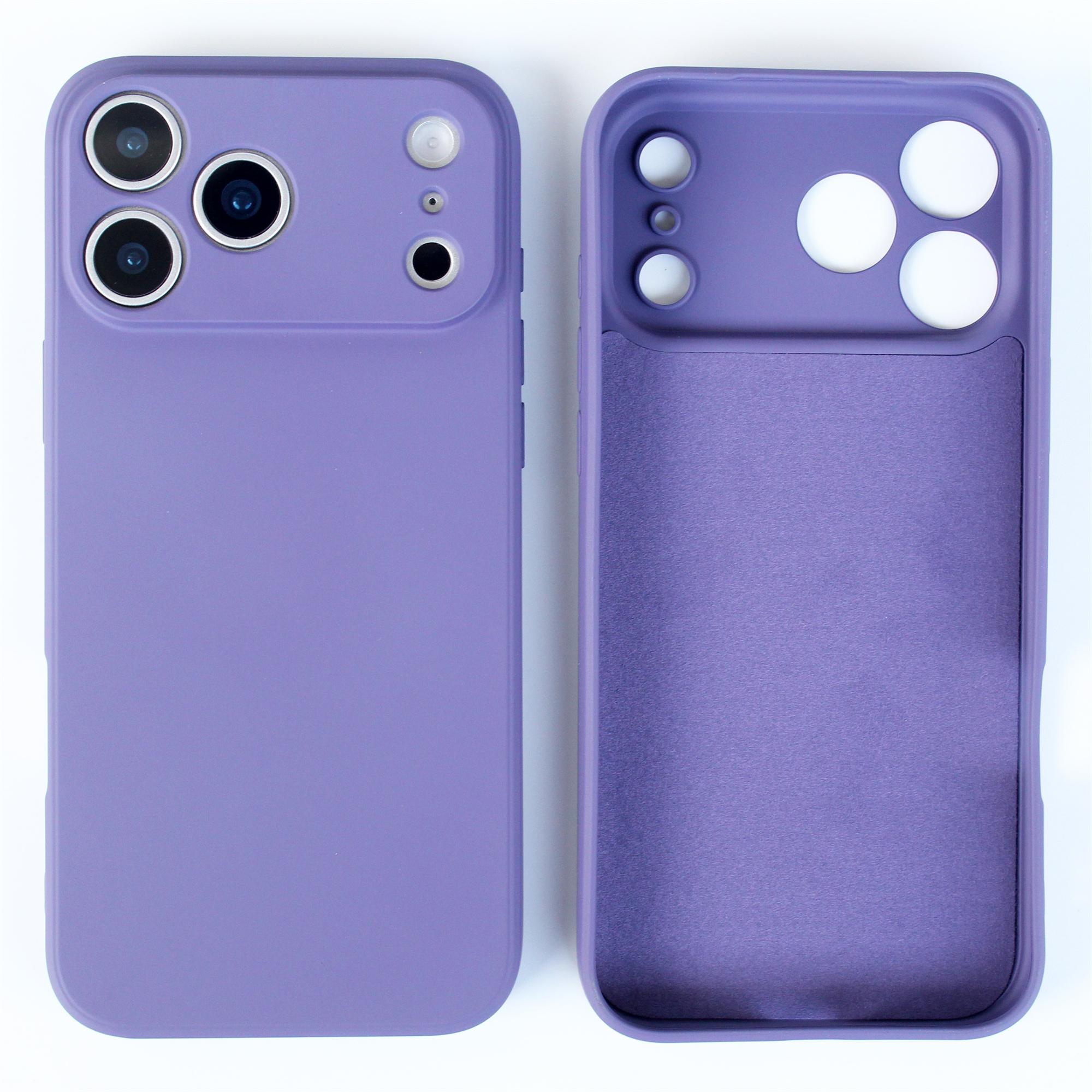 

Для iPhone 17 Pro Max 17 Pro 17 Air силіконова задня кришка захист камери кришка ударостійка м яка проста однотонна чохол для телефону For iPhone 17 Pro темно-фіолетовий колір