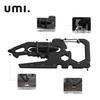 Umi Credit Card Size Stainless Steel Mini Pocket with Spanner Opener Dinosaur Shape [Amazon Brand] Multi-Tool 14-in-1 Scale/Cork