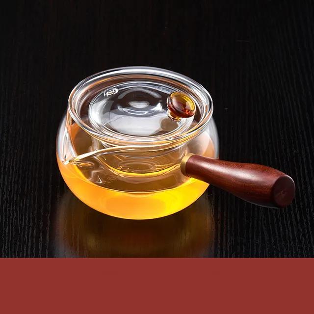 Heat-Resistant Glass Tea Pot Set with Long Handles and Convenient, Filterable Puer Kettle for Coffee and Tea - 156 C, High Quali