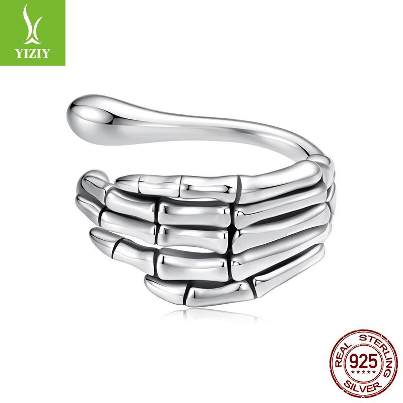 Mysterious Skeleton Hand Ear Bone Clip Without Ear Piercing, Fashionable Personalized S925 Sterling Silver Ear Bone Clip Earrings