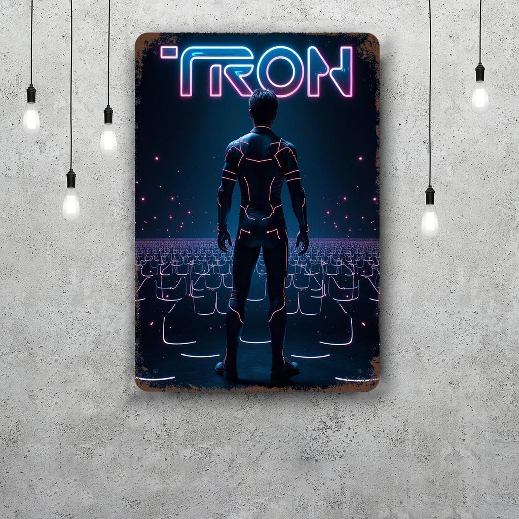MINISO Tron Metal Signs Wall Decor Vintage Tin Signs Captain Metal Poster Decor for Bar Pub Club Wall Decoration