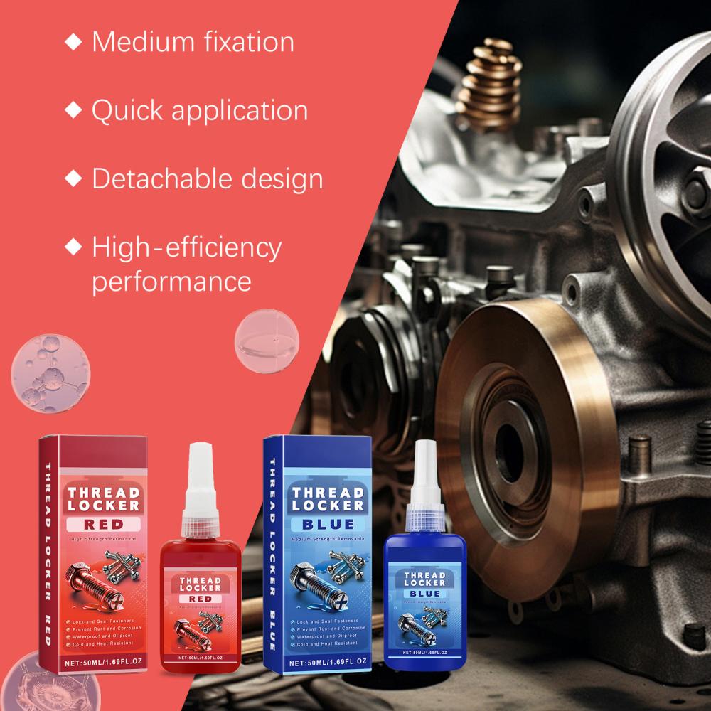 50ml Threadlocker Red Blue Screw Glue Thread Locking Agent Anaerobic Glue Anti-Loose Leakproof Thread Locking Agent