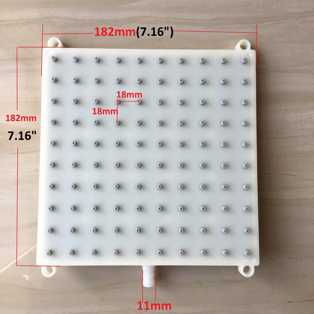 MTTUZK  Square Shower intubation type interface 182mm*182mm Shower head 10 * 10 holes Top Spray Shower Head Accessorie