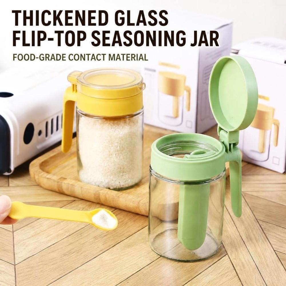 Self Sealing Lid Spice Storage Container Kitchen Seasoning Jar Cooking Flavor Storage
