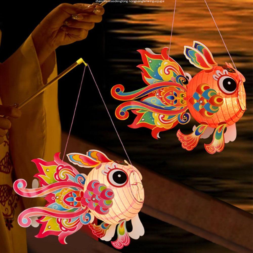 DIY Material Bag Goldfish  Lantern Glowing Children's Handheld Lantern  Celebration