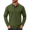 Men's Solid Color Button Lapel Long Sleeve Top Men's Casual Fashion Long Sleeve Top