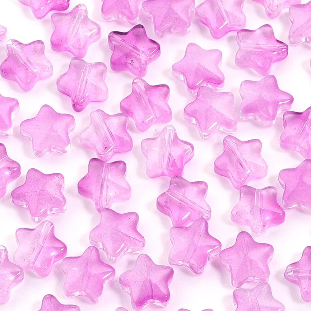 50pcs/lot 8mm Colored Star Lampwork Glass Beads For Jewelry Making Loose Spacer Charm Beads DIY Bracelet Necklace Accessories