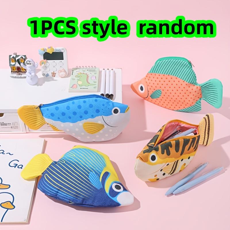 1 Piece Random Style Ocean Fish-Shaped Pencil Case, Creative and Quirky Sea Fish Design, Large Capacity Pencil Case, Cute Little Fish